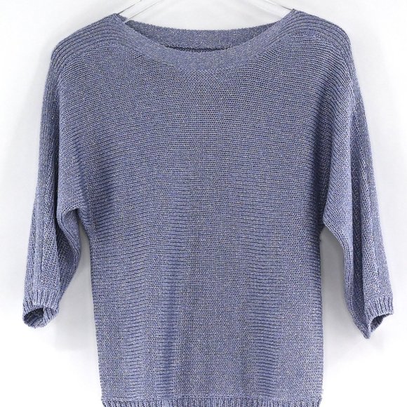 Vintage Lavender Metallic Pullover Sweater #BM9 - Picture 3 of 6